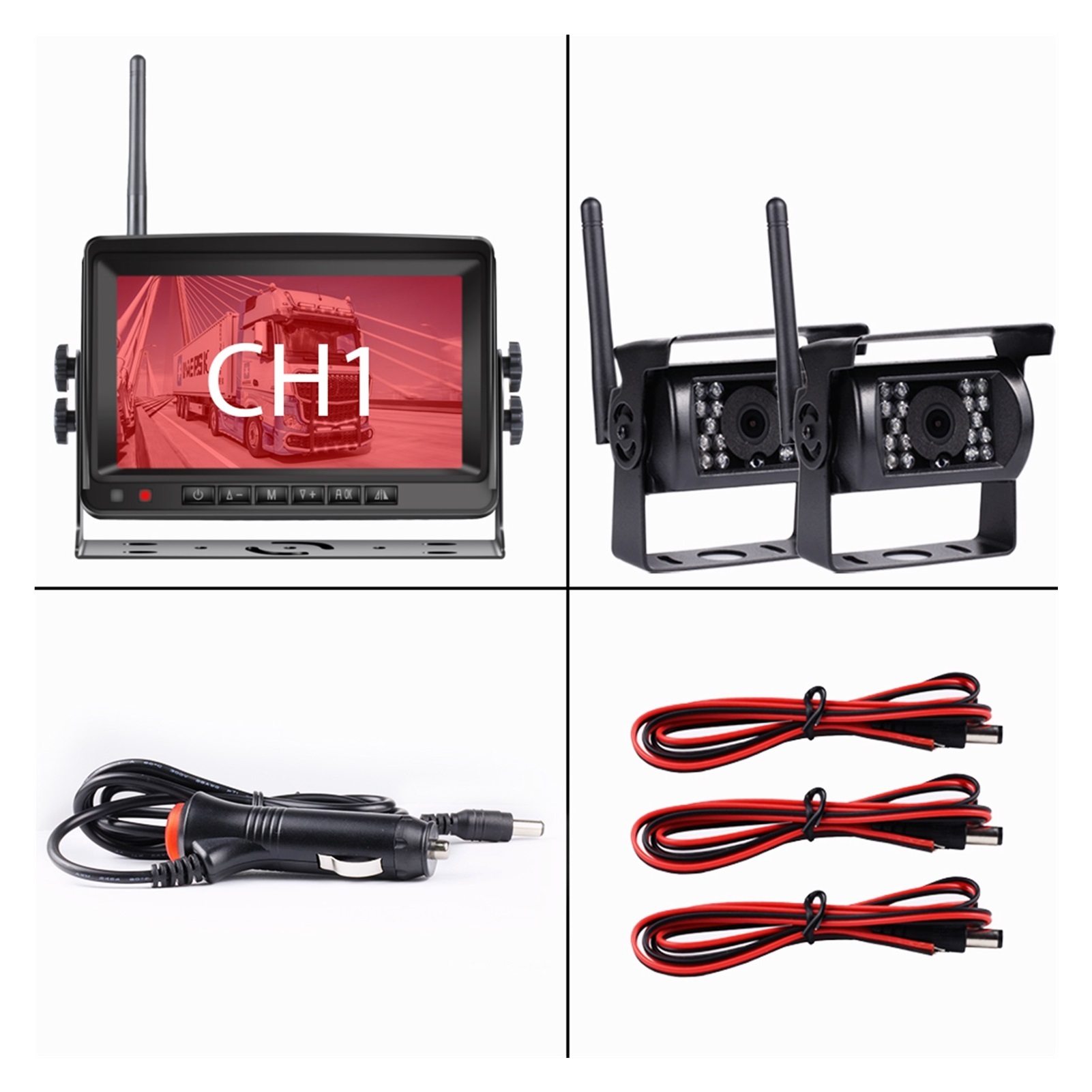7 Inch Wireless Car Monitor Screen Reverse Vehicle Monitors Reversing Camera Screen For Car Monitor For Auto Truck RV ,Car GPS Function